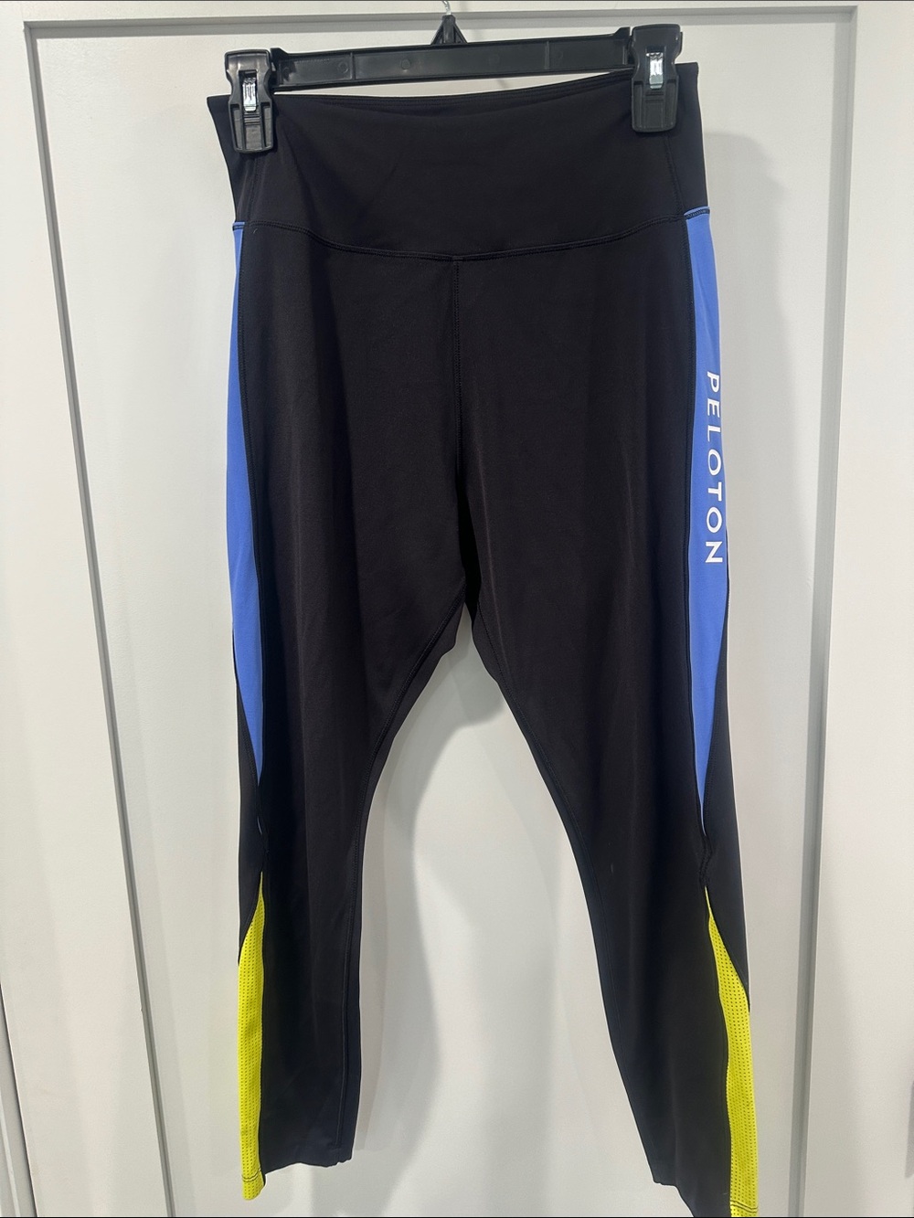 Peloton Matching Workout Set Medium Black Blue Sports Bra Crop Top Leggings - Picture 4 of 5